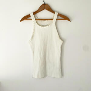 Imogene and Willie White Ribbed Tank Top - Small
